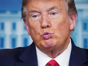 US President Donald Trump speaks during the daily briefing on the novel coronavirus, which causes COVID-19, in the Brady Briefing Room at the White House on April 13, 2020, in Washington, DC. MANDEL NGAN / AFP