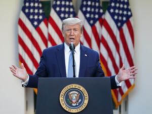 US President Donald Trump said in a Tweet on April 20, 2020 that he will sign an executive order to "temporarily suspend immigration into the United States", amid the novel coronavirus pandemic. MANDEL NGAN / AFP