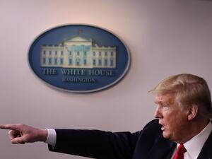 U.S. President Donald Trump speaks at the daily coronavirus task force briefing in the Brady Press Briefing Room at the White House on April 08, 2020 in Washington, DC. AFP/File