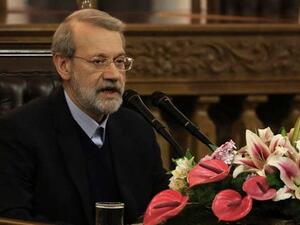Iranian Parliament speaker Ali Larijani speaks during a press conference in the capital Tehran. (AFP)
