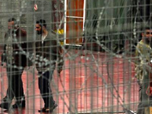 This file picture shows Palestinian prisoners in the yard of the Israeli Megiddo prison. (AFP File Photo)