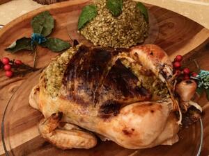 الدجاج بحشوة الفريكة