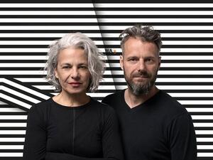 Palestinian oud player Kamilya Jubran - with musical partner, Swiss trumpet player Werner Hasler  (Twitter)