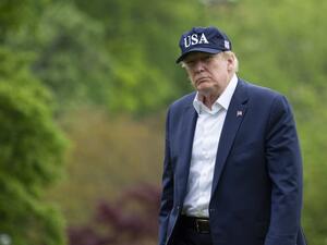 US President Donald Trump walks from Marine One to the White House on May 3, 2020 in Washington, DC after returning from Camp David. Donald Trump will wrap himself in the mantle of America's arguably greatest president with a television extravaganza later Sunday at the Lincoln Memorial meant to leave the coronavirus crisis behind and relaunch his election campaign. Andrew CABALLERO-REYNOLDS / AFP