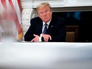 Trump insisted that the national economy will recover this year from the damage caused by novel coronavirus pandemic, saying, "I'm calling it the transition to greatness." Anna Moneymaker-Pool/Getty Images/AFP
