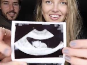 The Dutch model is expecting her first child with her husband (Twitter)