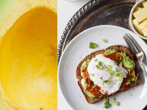 توست بالأفوكادو والبيض المسلوق