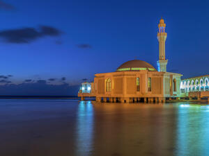 Ar Rahmah Mosque, Jeddah, Saudi Arabia during blue hour. (Shutterstock/ File Photo)