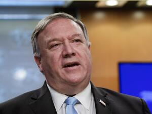 US Secretary of State Mike Pompeo holds a joint news conference on the International Criminal Court at the State Department in Washington, DC, on June 11, 2020. YURI GRIPAS / POOL / AFP
