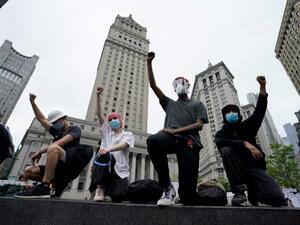 Protesters demonstrate on June 2, 2020, during a "Black Lives Matter" protest in New York City (AFP/Timothy A. Clary)