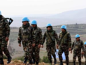 UN peacekeepers patrolling the Lebanese side of the border with Israel. AFP