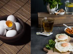 طبق البيض بالأعشاب والريحان