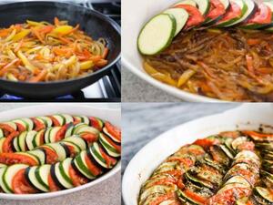 غراتان الكوسا والباذنجان والطماطم