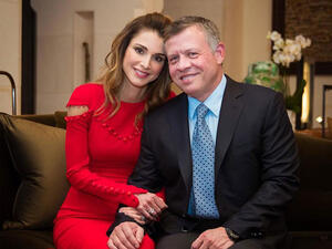 العاهل الأردني عبدالله الثاني برفقة زوجته الملكة رانيا 