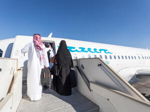 Jazeera Airways airplane boarding at the Kuwait International Airport. (Shutterstock/ File Photo)
