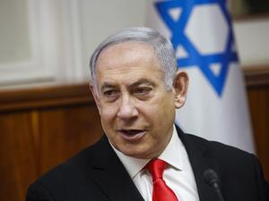  In this file photo Israeli Prime Minister Benjamin Netanyahu speaks during the weekly cabinet meeting at his office in Jerusalem on January 19, 2020. The United States has asked Israeli Prime Minister Benjamin Netanyahu to keep alive the prospect of a Palestinian state as he considers West Bank annexation, a senior official said July 16, 2020. Netanyahu's government had set July 1 as the date when it could begin formally taking over Palestinian areas seized in 1967 in line with a plan outlined in January b