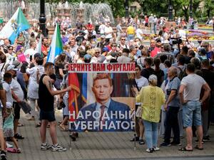 Huge anti-government demonstrations erupted in Russia's Far East on July 25 over the arrest of a popular governor who was replaced this week by a Kremlin appointee who never lived in the fraught region. Aleksandr Yanyshev / AFP
