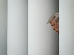  U.S. President Donald Trump arrives to speak to the press in the Rose Garden at the White House on July 14, 2020 in Washington, DC. President Trump spoke on several topics including Democratic presidential candidate Joe Biden, the stock market and relations with China as the coronavirus continues to spread in the U.S., with nearly 3.4 million confirmed cases. Drew Angerer/Getty Images/AFP