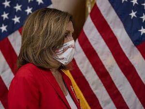 Speaker of the House Nancy Pelosi (D-CA) during ceremonial Swearing-In Ceremony for Congressman Chris Jacobs (R-NY) on July 21, 2020 in Washington, DC. Tasos Katopodis/Getty Images/AFP