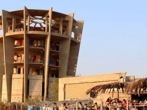 A beach view of Khoury's 'Manchafet El Baher,' located in the ruin of Nicolas Yazigi's aquarium building in Batroun. (Photos by Danielle Karam/dailystar)
