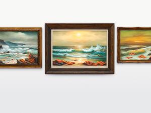 British artist Banksy sold his triptych, "Mediterranean sea view 2017" (Twitter)