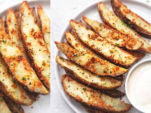 بطاطا مخبوزة بالثوم والبارميزان