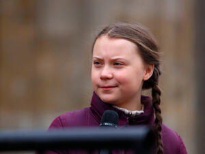 Swedish climate activist Greta Thunberg at a "Fridays for Future" demonstration. (Shutterstock/ File Photo)