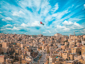 Jordan flag in Amman  (Shutterstock)	