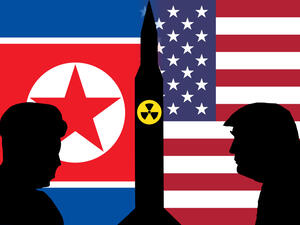 An illustration showing silhouettes of US President Donald Trump and North Korean Supreme leader Kim Jong Un. (Shutterstock/ File Photo)