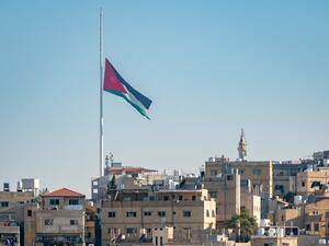 Flag at the main entrance of the Royal Hashemite Court to be flown at half-mast for three days. (Twitter/ @RHCJO)