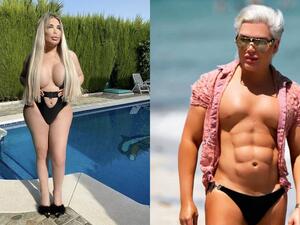 Trans Jessica Alves Flaunts Her Eye-Popping Cleavage and £30k Derrière in a Plunging Black Thong Swimsuit