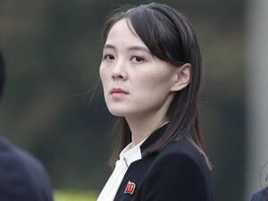 Kim Yo Jong, sister of North Korean leader Kim Jong Un, attends a wreath-laying ceremony at Ho Chi Minh Mausoleum in Hanoi, Vietnam, on March 2, 2019. (Jorge Silva/AFP via Getty Images)