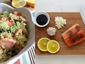 سلطة السلمون والكينوا الصحية