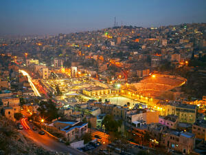Night lights of Amman - capital of Jordan  (Shutterstock)	