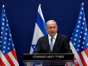 Israeli Prime Minister Benjamin Netanyahu makes joint statements to the press with US Presidential Adviser Jared Kushner (unseen) after their meeting in Jerusalem, on August 30, 2020, about the Israel - United Arab Emirates agreement to normalise relations. DEBBIE HILL / AFP / POOL