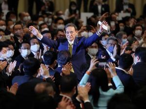 Japan's ruling party on September 14 elected chief cabinet secretary Yoshihide Suga as its new leader, making him all but certain to replace Shinzo Abe as the country's next prime minister. STR / JIJI PRESS / AFP