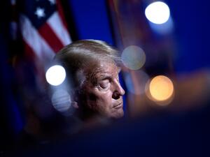 US President Donald Trump waits to speak at a roundtable rally with Latino supporters at the Arizona Grand Resort and Spa in Phoenix, Arizona on September 14, 2020. Brendan Smialowski / AFP