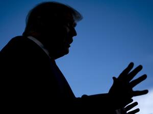 US President Donald Trump speaks with reporters on the South Lawn prior to departing the White House abroad Marine One on September 19, 2020 in Washington, DC. Trump is travelling to North Carolina for a campaign event before returning to Washington, DC tonight. Alex Edelman / AFP
