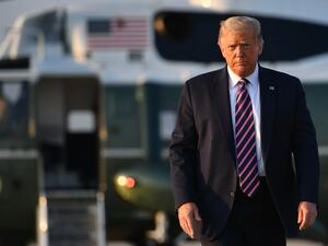 US President Donald Trump arrives to board Air Force One at Joint Base Andrews in Maryland on September 22, 2020. President Trump travels to Pittsburgh, Pennsylvania, for a campaign rally. MANDEL NGAN / AFP