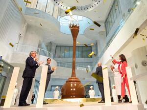 Unveiling of our beautiful chocolate fountain on September 10th (Instagram)