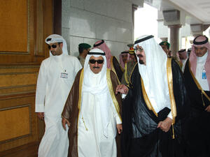 الشيخ صباح الاحمد مع الملك عبدالله ال سعود