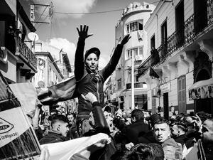Algeria // Fethi Sahraoui's beautiful square format black & white photos of the streets of Algiers complements his wonderful multimedia piece exploring the role of the youth in Algeria's year long protest movement (Twitter)