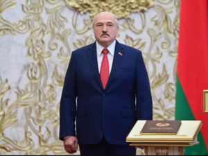 Belarusian President Alexander Lukashenko attends his inauguration ceremony in Minsk on Wednesday. (Andrei Stasevich/BelTA/AFP/Getty Images)