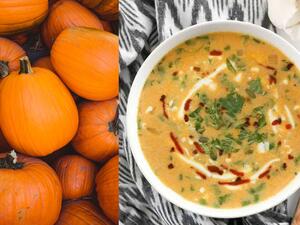 شوربة جوز الهند واليقطين الحارة