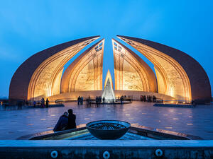 The Pakistan Monument is a landmark in Islamabad, which represents four provinces of Pakistan.  (Shutterstock)	