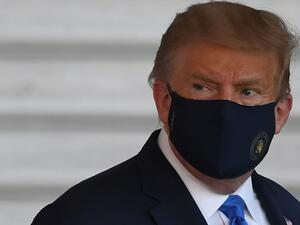 US President Donald Trump walks to Marine One prior to departure from the South Lawn of the White House in Washington, DC, October 2, 2020, as he heads to Walter Reed Military Medical Center, after testing positive for Covid-19. President Donald Trump will spend the coming days in a military hospital just outside Washington to undergo treatment for the coronavirus, but will continue to work, the White House said Friday SAUL LOEB / AFP