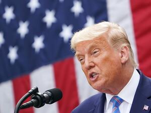 In this file photo US President Donald Trump speaks on COVID-19 testing in the Rose Garden of the White House in Washington, DC on September 28, 2020. MANDEL NGAN / AFP