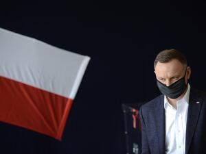 In this file photo taken on June 28, 2020, Polish President Andrzej Duda arrives at a polling station to take part in a voting during Poland's Presidental election in Krakow, Poland. Poland's President Andrzej Duda has tested positive for coronavirus, an aide said on October 24, 2020, as the country faces a record rise in cases.  BARTOSZ SIEDLIK / AFP
