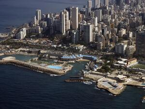 An aerial view of the Lebanese capital Beirut on October 27, 2020. THOMAS COEX / AFP