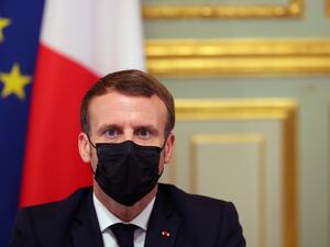 French President Emmanuel Macron takes part in a video conference on the coronavirus outbreak with members of the European Council at the Elysee Palace in Paris on October 29, 2020. Thibault Camus / POOL / AFP